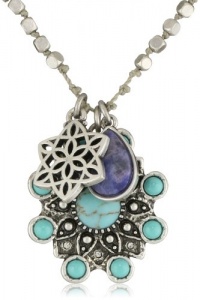 Lucky Brand Boxed Turquoise Lapis Charm Necklace