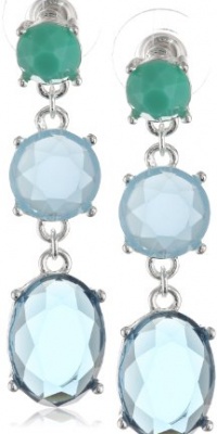 Anne Klein Feeling Blue Silver-Tone Multi-Blue Drop Earrings Anne Klein Feeling Blue Silver-Tone Multi-Blue Drop Earrings