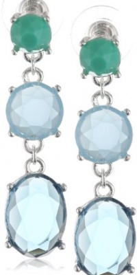 Anne Klein Feeling Blue Silver-Tone Multi-Blue Drop Earrings