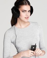 Stay plugged in even on bitter cold days with Surell's fur hearmuffs. Built-in speakers and a headphone jack with a microphone let you listen to music or make calls while keeping warm. Stay plugged in even on bitter cold days with Surell's fur hearmuffs. Built-in speakers and a headphone jack with a microphone let you listen to music or make calls while keeping warm.