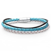 Braided Triple Strand Leather Bracelet with Stainless Steel Magnetic Locking Clasp 7 1/2 inch Braided Triple Strand Leather Bracelet with Stainless Steel Magnetic Locking Clasp 7 1/2 inch
