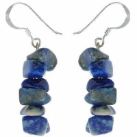 Sterling Silver Genuine Denim Lapis Chip Earrings Sterling Silver Genuine Denim Lapis Chip Earrings