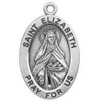 Sterling Silver Oval St. Elizabeth 18 Chain. Gift Boxed Sterling Silver Oval St. Elizabeth 18 Chain. Gift Boxed