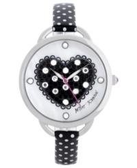 Betsey Johnson lets you wear your heart on your wrist with this polka dot watch. Betsey Johnson lets you wear your heart on your wrist with this polka dot watch.
