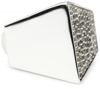 Elizabeth and James Architecture Sterling Silver Cube White Topaz Ring Elizabeth and James Architecture Sterling Silver Cube White Topaz Ring
