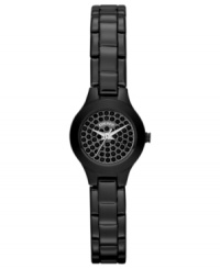 Midnight cool hues and black crystals leave a lasting impression on this DKNY watch. Midnight cool hues and black crystals leave a lasting impression on this DKNY watch.