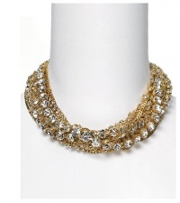 ABS by Allen Schwartz Multi-Chain Necklace with Clear Crystals, 15L (15L, Gold/Crystal) ABS by Allen Schwartz Multi-Chain Necklace with Clear Crystals, 15L (15L, Gold/Crystal)