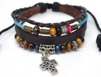 4030063 Christian Religious Scripture Inspirational Cross Leather Bracelet 4030063 Christian Religious Scripture Inspirational Cross Leather Bracelet