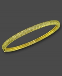 Slip on some sparkle. This diamond bangle bracelet from Trio by Effy Collection features pave diamonds (1-1/5 ct. t.w.) set in 14k gold. Approximate diameter: 2-1/4 inches. Slip on some sparkle. This diamond bangle bracelet from Trio by Effy Collection features pave diamonds (1-1/5 ct. t.w.) set in 14k gold. Approximate diameter: 2-1/4 inches.