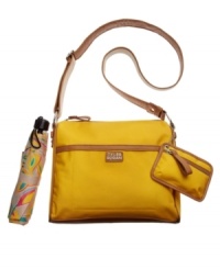 Get ready for your next weekend adventure with the Panama Crossbody from Tyler Rodan. This take-anywhere style is ready for rain or shine with a matching coin purse and coordinating umbrella. Get ready for your next weekend adventure with the Panama Crossbody from Tyler Rodan. This take-anywhere style is ready for rain or shine with a matching coin purse and coordinating umbrella.