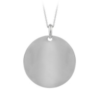 Sterling Silver High Polished Converse Medallion Pendant Necklace, 18 Sterling Silver High Polished Converse Medallion Pendant Necklace, 18