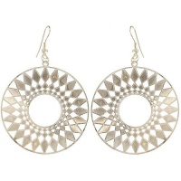 1 7/8 Lightweight Filigree Sun Earrings In Silver Tone 1 7/8 Lightweight Filigree Sun Earrings In Silver Tone