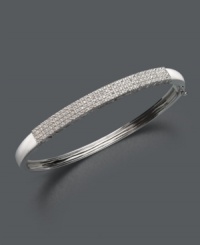 Show her how much she means this season. This breathtaking bracelet will do all the work with sparkling, pave-set diamonds (1/2 ct. t.w.) in a polished, sterling silver setting. Approximate diameter: 2-1/2 inches. Show her how much she means this season. This breathtaking bracelet will do all the work with sparkling, pave-set diamonds (1/2 ct. t.w.) in a polished, sterling silver setting. Approximate diameter: 2-1/2 inches.