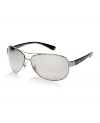 This Ray-Ban Aviator has a retro feel to it. With a slightly subdued sport style, these frames feature softer contoured tear-drop shaped lenses and a wrapped fit for full coverage. The signature Ray-Ban metal logo appears on the temples. This Ray-Ban Aviator has a retro feel to it. With a slightly subdued sport style, these frames feature softer contoured tear-drop shaped lenses and a wrapped fit for full coverage. The signature Ray-Ban metal logo appears on the temples.