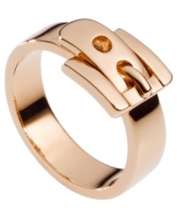 Chic style in a cinch! Put another notch in your belt with this stylish accessory from Michael Kors. Ring features a belt buckle design set in trendy rose gold tone mixed metal. Sizes 6 and 7. Chic style in a cinch! Put another notch in your belt with this stylish accessory from Michael Kors. Ring features a belt buckle design set in trendy rose gold tone mixed metal. Sizes 6 and 7.
