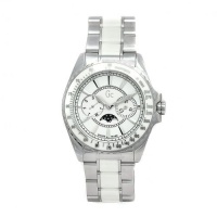 GUESS Unisex 41005M1 GC Moonphase White Ceramic White Dial Watch GUESS Unisex 41005M1 GC Moonphase White Ceramic White Dial Watch