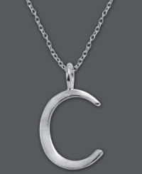 The perfect personalized gift. A polished sterling silver pendant features the letter C with a chic asymmetrical shape. Comes with a matching chain. Approximate length: 18 inches. Approximate drop: 3/4 inch. The perfect personalized gift. A polished sterling silver pendant features the letter C with a chic asymmetrical shape. Comes with a matching chain. Approximate length: 18 inches. Approximate drop: 3/4 inch.