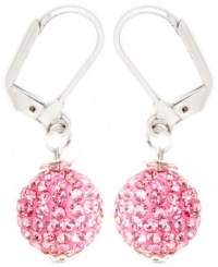 Royal Diamond Crystal CZ Pave Disco Ball Iced Out Earrings (Pink) Royal Diamond Crystal CZ Pave Disco Ball Iced Out Earrings (Pink)