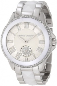 Vince Camuto Women's VC/5047WTSV Round Swarovski Crystal Accented Silver-Tone White Ceramic Bracelet Watch Vince Camuto Women's VC/5047WTSV Round Swarovski Crystal Accented Silver-Tone White Ceramic Bracelet Watch