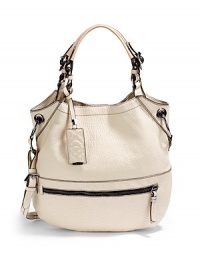 THE LOOKLeather top handles with buckle closuresAdjustable shoulder strapLogo-embossed hangtagSnap top closureOne outside zip pocketThree inside zip pocketsTwo inside open pocketsInside logo detailTHE MEASUREMENTDouble top handles, 8 dropShoulder strap, 17 drop14W X 16H X 1DTHE MATERIALLeatherFully linedORIGINImported THE LOOKLeather top handles with buckle closuresAdjustable shoulder strapLogo-embossed hangtagSnap top closureOne outside zip pocketThree inside zip pocketsTwo inside open pocketsInside logo detailTHE MEASUREMENTDouble top handles, 8 dropShoulder strap, 17 drop14W X 16H X 1DTHE MATERIALLeatherFully linedORIGINImported