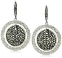 Judith Jack Sterling Silver, Marcasite and Crystal Disc Drop Earrings Judith Jack Sterling Silver, Marcasite and Crystal Disc Drop Earrings