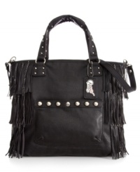 Have some fun on the fringe with this glammed-up take-anywhere tote from Carlos by Carlos Santana. The classic silhouette is made instantly mod with side fringe accents and faceted stud detailing on the handles and front pocket. And the roomy interior features zip and organizing pockets for all your extras. Have some fun on the fringe with this glammed-up take-anywhere tote from Carlos by Carlos Santana. The classic silhouette is made instantly mod with side fringe accents and faceted stud detailing on the handles and front pocket. And the roomy interior features zip and organizing pockets for all your extras.