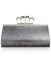 Put some bling into your out-all-night ensemble with this Sasha clutch, featuring a rhinestone studded ring clasp. Shimmery, sleek and party-perfect, it's eye-catching on and off the dance floor. Put some bling into your out-all-night ensemble with this Sasha clutch, featuring a rhinestone studded ring clasp. Shimmery, sleek and party-perfect, it's eye-catching on and off the dance floor.