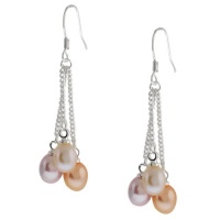 3-Color Genuine Freshwater Cultured Pearl Dangle Earrings 1.5 Inch 3-Color Genuine Freshwater Cultured Pearl Dangle Earrings 1.5 Inch