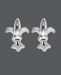 Decorative and symbolic. These intricate Fleur De Lis stud earrings by Unwritten are the perfect staple for the lover of all things French. Crafted in sterling silver. Approximate diameter: 1/4 inch.