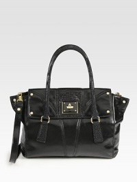 The perfect carryall for your on-the-go essentials, crafted in smooth leather with reptile-embossed accents. Double top handle, 5½ dropDetachable shoulder strap, 16¼ dropTurn-lock flap closureOne outside open pocketProtective metal feetOne inside zip pocketTwo inside open pocketsFully lined11¾W X 10½H X 3¼DImported The perfect carryall for your on-the-go essentials, crafted in smooth leather with reptile-embossed accents. Double top handle, 5½ dropDetachable shoulder strap, 16¼ dropTurn-lock flap closureOne outside open pocketProtective metal feetOne inside zip pocketTwo inside open pocketsFully lined11¾W X 10½H X 3¼DImported