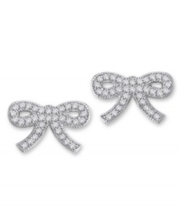 Wrap up your look with a ribbon on top! CRISLU's sparkling stud earrings feature a pretty ribbon shape decorated with round-cut cubic zirconias (1 ct. t.w.). Set in platinum over sterling silver. Approximate diameter: 1/4 inch. Wrap up your look with a ribbon on top! CRISLU's sparkling stud earrings feature a pretty ribbon shape decorated with round-cut cubic zirconias (1 ct. t.w.). Set in platinum over sterling silver. Approximate diameter: 1/4 inch.