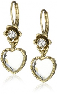 Betsey Johnson Iconic Autumn Crystal Heart Drop Earrings Betsey Johnson Iconic Autumn Crystal Heart Drop Earrings