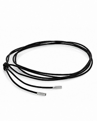 Put a bohemian twist on your PANDORA pieces with a luxe black leather cord, worn either as a necklace or wrap bracelet. Sterling silver logo-engraved tips complete the look. Put a bohemian twist on your PANDORA pieces with a luxe black leather cord, worn either as a necklace or wrap bracelet. Sterling silver logo-engraved tips complete the look.