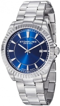 Stuhrling Original Men's 408G.33116 Aquadiver Regatta Marine Swiss Quartz Date Blue Dial Stainless Steel Bracelet Watch Stuhrling Original Men's 408G.33116 Aquadiver Regatta Marine Swiss Quartz Date Blue Dial Stainless Steel Bracelet Watch