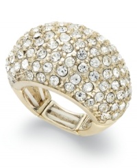 Shine through with this stretch ring from INC International Concepts. Crafted from gold-tone cast metal, the ring sparkles with pave glass crystal accents. Shine through with this stretch ring from INC International Concepts. Crafted from gold-tone cast metal, the ring sparkles with pave glass crystal accents.