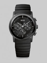 Pure and modern, our BOSS black signature, this chronograph is complete with asymmetrical counters and a metalized bezel ring. Featuring a shaped silicone strap for comfort, this timepiece can be paired with your favorite BOSS suit for contemporary sophistication.Chronograph movementRound bezelWater resistant to 5ATMSecond handStainless steel case: 42mm (1.65)Silicone braceletImported Pure and modern, our BOSS black signature, this chronograph is complete with asymmetrical counters and a metalized bezel ring. Featuring a shaped silicone strap for comfort, this timepiece can be paired with your favorite BOSS suit for contemporary sophistication.Chronograph movementRound bezelWater resistant to 5ATMSecond handStainless steel case: 42mm (1.65)Silicone braceletImported