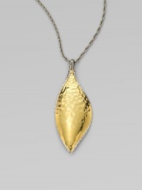 From the Palu Collection. An exquisitely, radiant 22k gold and sterling silver piece with an elegant, hammered texture detail on a sterling silver link chain. 22k goldSterling silverLength, about 30Pendant size, about 2¾Lobster clasp closureImported From the Palu Collection. An exquisitely, radiant 22k gold and sterling silver piece with an elegant, hammered texture detail on a sterling silver link chain. 22k goldSterling silverLength, about 30Pendant size, about 2¾Lobster clasp closureImported