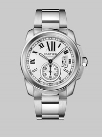 A sturdy design with classic details and a timeless style. Automatic movement Water resistant to 3 ATM Round stainless steel case, 42mm (1.7) Smooth bezel Silver and snailed opaline dial Roman numerals and bar hour markers Date display at 3 o'clock Second hand subdial at 6 o'clock Stainless steel link bracelet Made in Switzerland A sturdy design with classic details and a timeless style. Automatic movement Water resistant to 3 ATM Round stainless steel case, 42mm (1.7) Smooth bezel Silver and snailed opaline dial Roman numerals and bar hour markers Date display at 3 o'clock Second hand subdial at 6 o'clock Stainless steel link bracelet Made in Switzerland