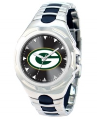 Go, Pack, go! Root for your team 24/7 with this sporty watch from Game Time. Features a Green Bay Packers logo at the dial. Go, Pack, go! Root for your team 24/7 with this sporty watch from Game Time. Features a Green Bay Packers logo at the dial.