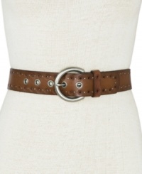 Rich, rugged leather gets studded for a look that cinches style with ease. Rich, rugged leather gets studded for a look that cinches style with ease.