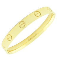 Stainless Steel Yellow Gold Tone Screw Design Womens Handcuff Bracelet Stainless Steel Yellow Gold Tone Screw Design Womens Handcuff Bracelet
