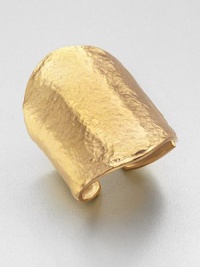 A wide, 22k goldplated style with a hammered texture. 22k goldplatedWidth, about 3Slip-on styleMade in USA A wide, 22k goldplated style with a hammered texture. 22k goldplatedWidth, about 3Slip-on styleMade in USA