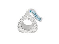 Hershey`s Kiss White CZ Small 3D Shaped Slide Bead/ Charm in 925 Sterling Silver Hershey`s Kiss White CZ Small 3D Shaped Slide Bead/ Charm in 925 Sterling Silver