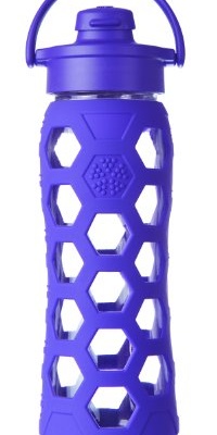 Lifefactory 22-Ounce Glass Beverage Bottle with Flip Top Cap, Royal Purple Lifefactory 22-Ounce Glass Beverage Bottle with Flip Top Cap, Royal Purple