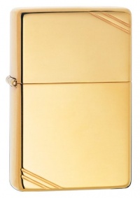 Zippo Vintage with Slashes High Polish Brass Pocket Lighter Zippo Vintage with Slashes High Polish Brass Pocket Lighter