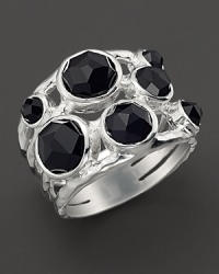 Faceted onyx set in sterling silver. Faceted onyx set in sterling silver.