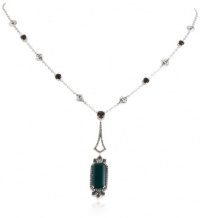 Badgley Mischka Fine Jewelry Champagne Diamonds Green Agate and Smokey Quartz Necklace Badgley Mischka Fine Jewelry Champagne Diamonds Green Agate and Smokey Quartz Necklace