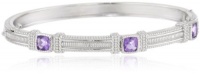Judith Ripka Giftables 3 Cushion Stones Purple Bangle Bracelet Judith Ripka Giftables 3 Cushion Stones Purple Bangle Bracelet