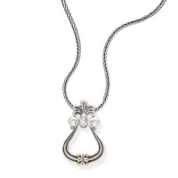 925 Silver & Diamond Door-Knocker Pendant with 14k Gold Accents (0.07ctw) 925 Silver & Diamond Door-Knocker Pendant with 14k Gold Accents (0.07ctw)