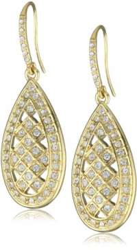 Carolee Gold Metalist Gold-Tone Teardrop Crystal Earrings